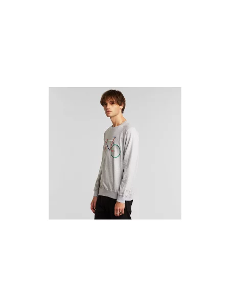 Dedicated Sweatshirt Malmoe Color Bike Grey Melange Mężczyźni Bluzy i bluzy z kapturem Dedicated Size: L szary