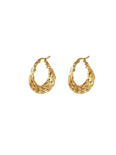 Cala Rose Cercei TRIPLE HOOPS auriu roz