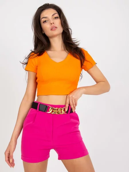 Elegantné šortky Fashionhunters fuchsia