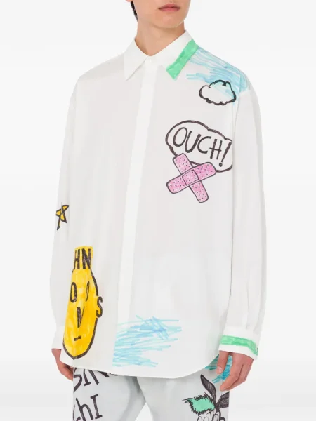 Cămașă Moschino cu imagine alb