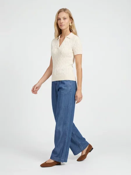 Tricou polo Lauren Ralph Lauren bej