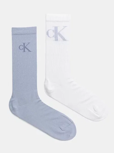 Чорапи Calvin Klein Jeans 2 чифта бяло