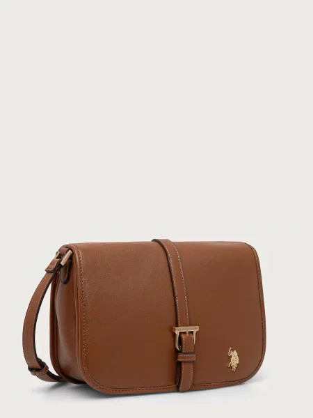 U.S. Polo Assn. geantă crossbody pentru femei cu imitație de piele NANTUCKET maro