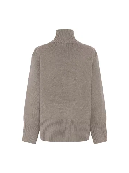 Sweter Inwear wełniany z wysokim kołnierzem beżowy