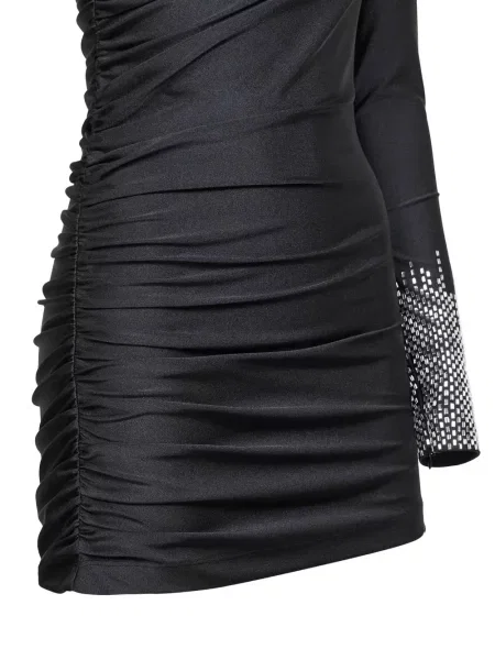 Rochie Alina cu un umăr gol de costum negru