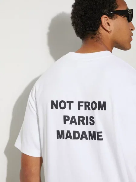 Μπλουζάκι Drôle de Monsieur Le T-Shirt Slogan ανδρικό άσπρο λευκό