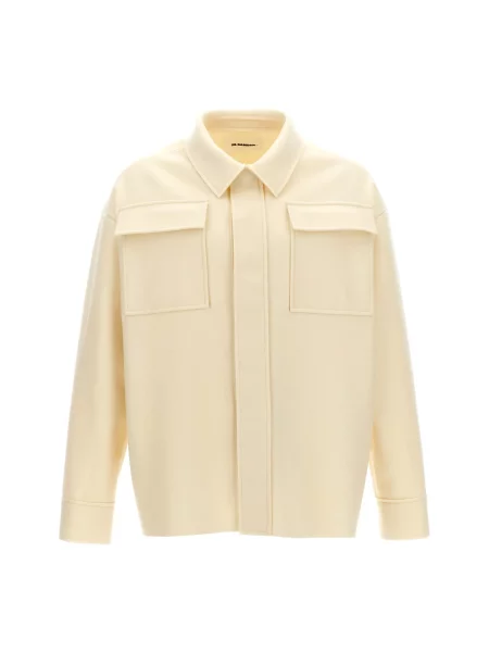 Koszula Jil Sander wełniana biała
