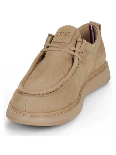 Pantofi Tommy Hilfiger din nubuc bej