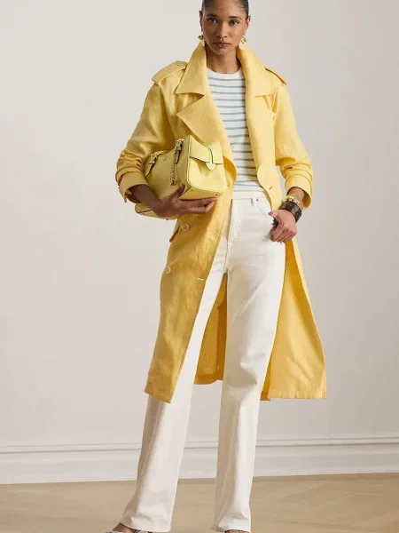 Lauren Ralph Lauren trencz lniany żółty