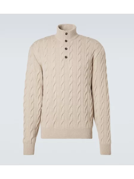 Golf golf Ralph Lauren Purple Label z kaszmiru beżowy