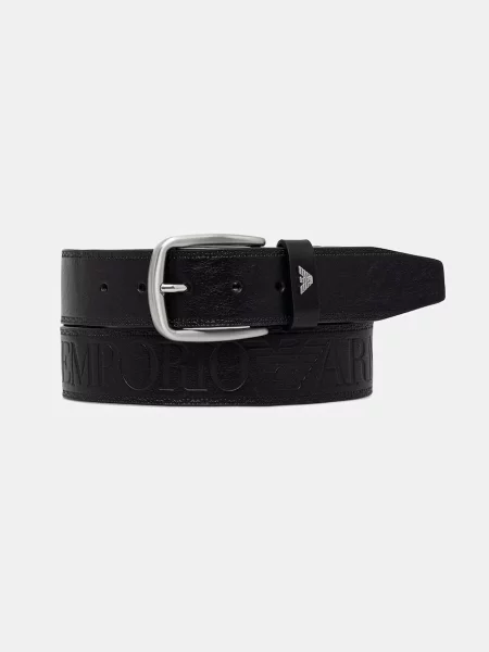 Emporio Armani curea pentru bărbați din piele negru