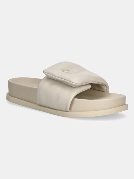 Armani Exchange papuci femei bej