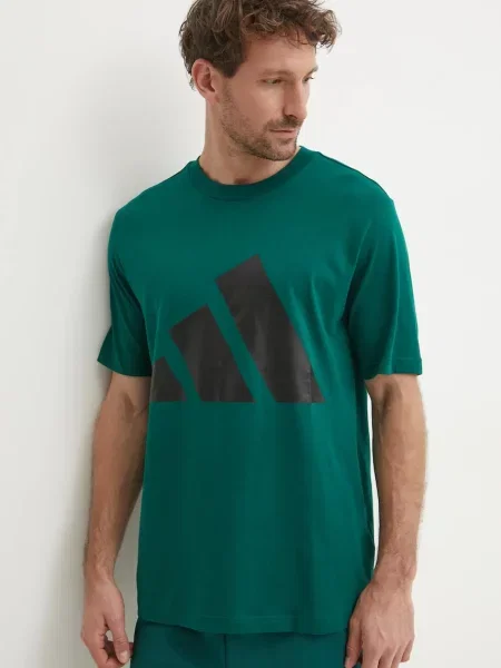 Тениска adidas Essentials с принт зелено
