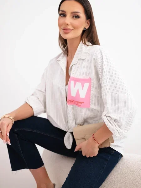 Prugasta košulja Kesi Włoski crna