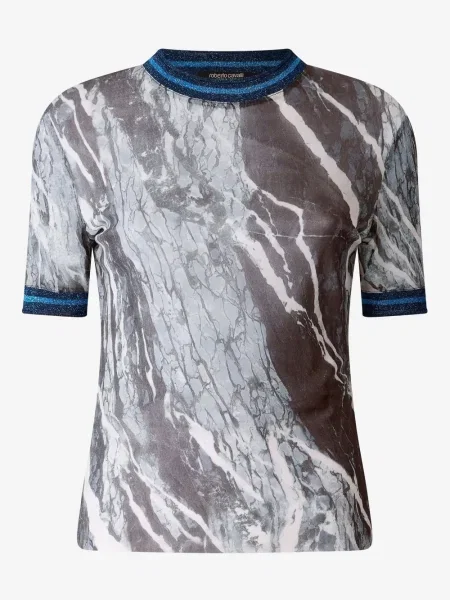 Tricou Roberto Cavalli cu imagine gri