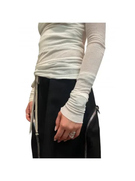 Długi top Rick Owens z długim rękawem biały