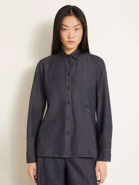 Max Mara Džínová Halenka Molo tmavě modrá