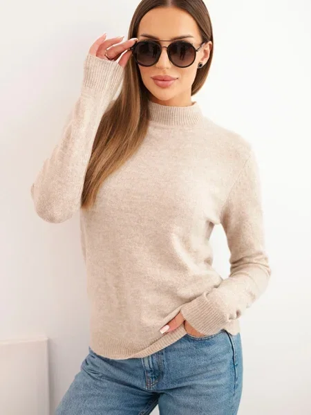 Dzianinowy sweter Kesi Włoski beżowy