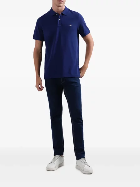 Tricou polo Gant cu broderie albastru