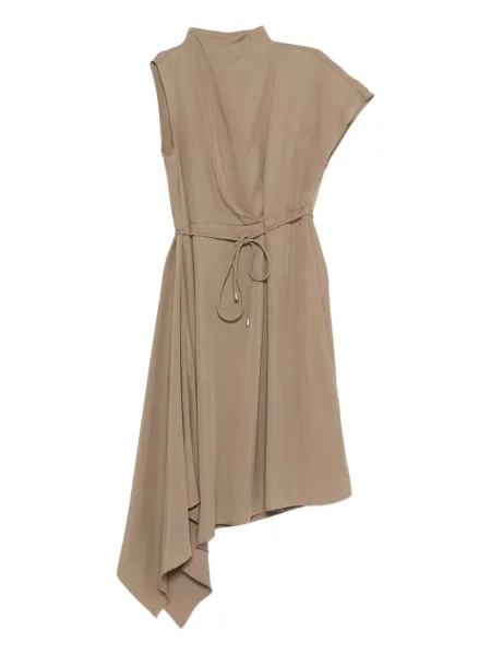 Rochie midi Peserico asimetrică verde