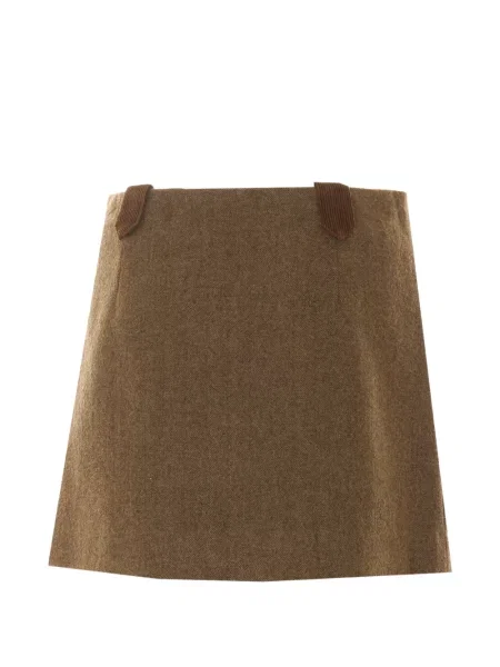 Fusta mini Eleh cu model herringbone maro