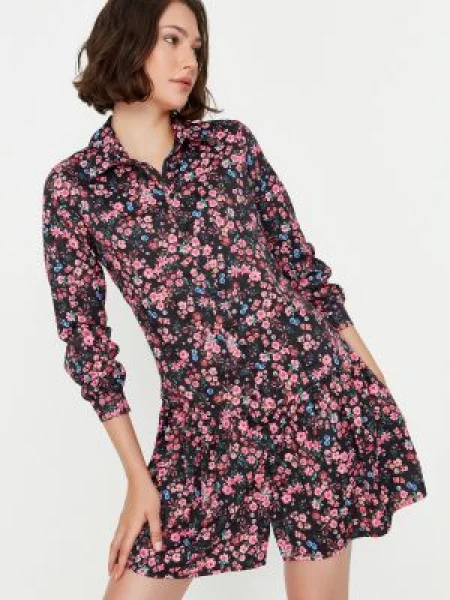 Rochie tip cămașă Trendyol negru