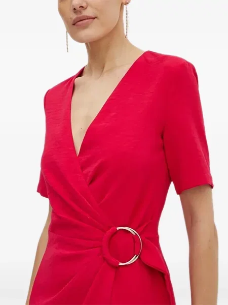 Rochie mini Morgan cu decolteu în V roșu