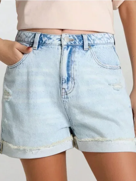 Джинсові шорти mom синій