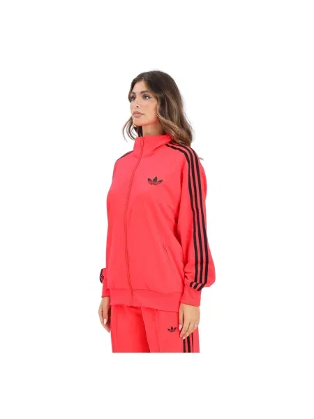 Adidas Originals Bluzy Kobieta Czerwony S Klasyczny Sweter z Zamkiem Firebird pomarańczowy
