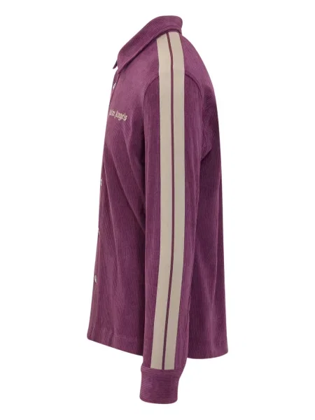 Pruhované pruhované košile Palm Angels s autogramem fialové