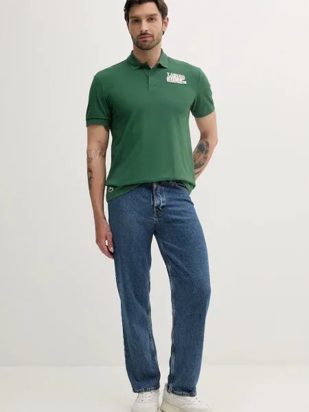 Поло Lacoste з аплікацією зелений