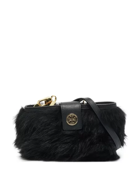 Geanta crossbody Tory Burch cu blană negru