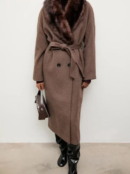 Answear.LAB palton de lana maro