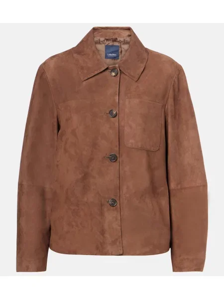 Geacă 's Max Mara din piele de căprioară maro