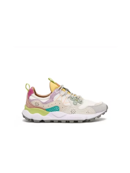 Sneakersy Flower Mountain w kwiatki zamszowe białe