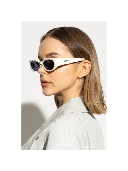 Jacquemus okulary przeciwsłoneczne OVALO biały