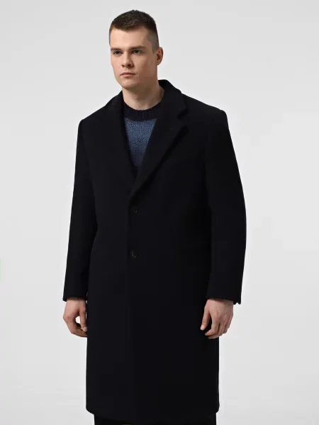 Пальто Emporio Armani темно-синій вовна/поліамід синє