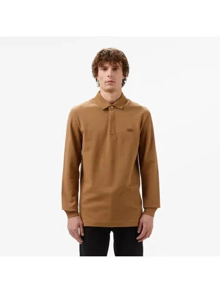 Lacoste Paris Koszulka Polo Z Długim Rękawem Regularny Krój brązowa