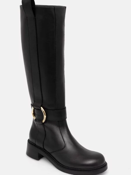 See By Chloé De piele cizme tina negru