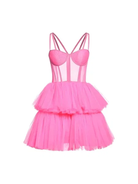 Sukienka mini 19:13 Dresscode tiulowa różowa