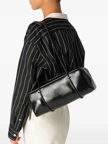 Geanta de piele By Far din piele negru