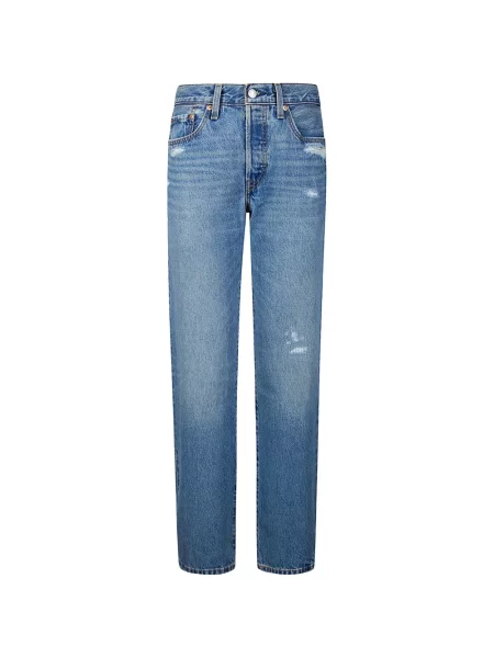 Cropp blugi drepți Levi's® zdrențuiți cu 5 buzunare albastru