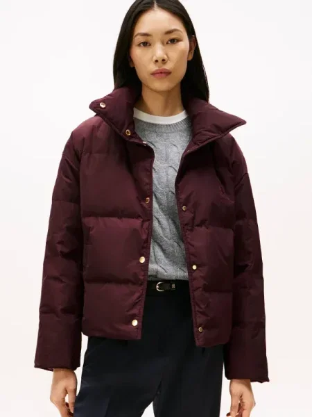 Tommy Hilfiger Geacă din puf Vișiniu bordo