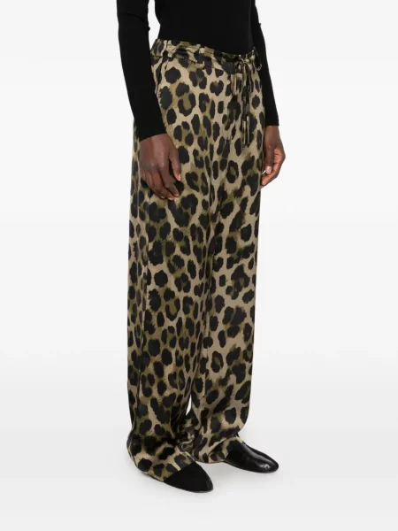 Pantaloni Imperial cu imagine cu model leopard verde