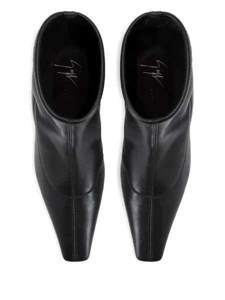 Botine Giuseppe Zanotti cu vârf pătrat stretch negru