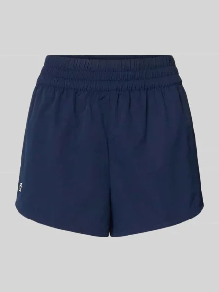 Szorty o kroju regular fit sport z aplikacją z logo Lacoste Sport granatowe