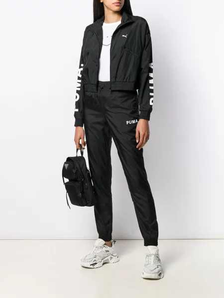 Pantaloni Puma cu imagine alergare negru