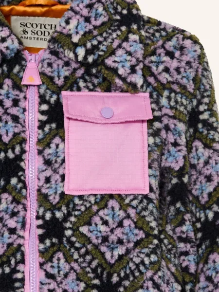 Scotch & Soda Kurtka Z Futerkiem Teddy blau oliwkowa