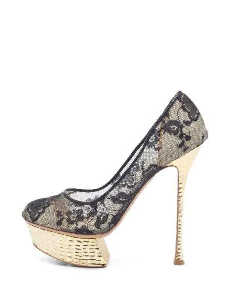 Pantofi cu toc Nicholas Kirkwood cu model floral cu platformă din dantelă negru