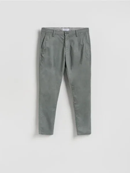 Reserved Pantaloni chino slim fit verde-prăfuit verde